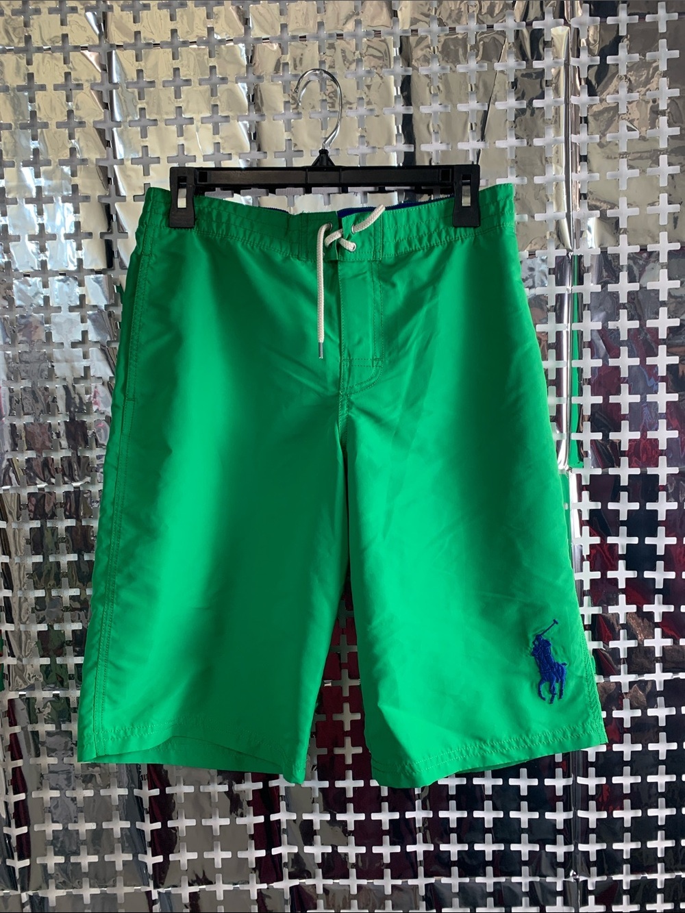 Polo by Ralph Lauren Bright Green Boys Kids Swim Shorts with Blue Pony